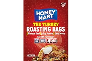 HOMEY MART The Turkey Roasting Bags Flavour Seal Jumbo Oven Bags with Ties for Ovens and Microwaves Perfect for Roasting Turkey Chicken Fish Meat and Vegetables - Extra Large - 45cm x 55cm – 4 Bags