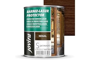 JOVIRA PINTURAS BARNIZ-LASUR Protector Satinado (7 colores) Protege, decora y embellece todo tipo de madera (750 Mililitros, Nogal) D-6