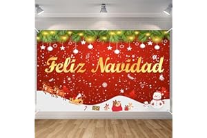 Seutgjie Pancarta Feliz Navidad Merry Christmas Decoracion 180 * 110cm Decoración para Fiesta de Navidad Especial