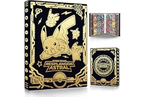 LEMIL Raccoglitore Carte Album, Grande Album di Carte Nero e Oro Libro Album Foto, 9 Tasche per Pagina 24 Pagine e Può Contenere 432 Carte Porta Carte Album(Nero-A03)