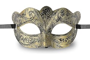 Sibba Maskerade Maske für Halloween Männer Gesichtsmaske Kostümball Party-Verkleidung Maskenball Venezianische Maskerade Augenmaske Weihnachten Karneval Kostüm Fasching Abschlussball Maske (Gold)