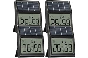 BALDR Termometro Ambiente Igrometro Solare, Alimentato dalla luce naturale interna senza bisogno di batterie, Termoigrometro Digitale, Igrometro Umidità Casa