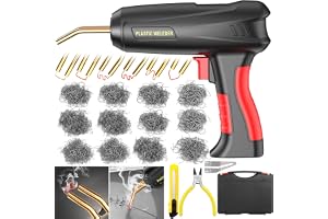 ZPQAODI plastsvetsmaskin 200W, 1000 st. 6 typer bilstötfångare reparationssats, plastsvetsmaskin, varm häftapparat plastsvets