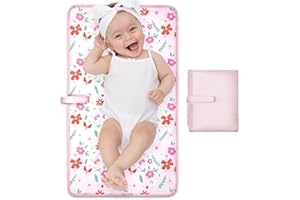 Precious Snuggle™ | Girls-Baby Changing Travel Mat 2023 | Portable Changing Mat | 65cm x 38cm | Double Wipeable Sides | Hand Washable + Waterproof | Premium & Recommended by Parents (Blooming Flowers)