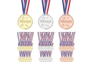 AILUYA 36 Piezas Medallas Niños, Medalla Olímpicas de Oro, Plata y Bronce, Medallas Futbol, Medallas Premios para Competiciones Escolares, Juegos de Fiesta, Torneos de Fútbol