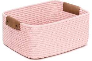 CHICVITA Pink Storage Baskets for Organizing, Gift Basket, Baby Basket, Decorative Woven Baskets for Living Room, 14.5" x 13" x 6"