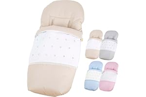 Saco Silla Paseo Universal - Uso como Saco en Invierno o como Funda de Silla en Verano - Hecho en España por Trimatt - Color BEIGE