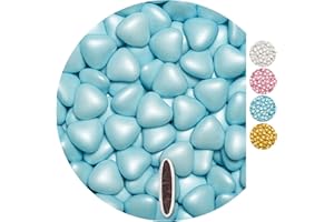 ‎EINSSEIN EinsSein 0,5kg Schokoherzen Dragees medium hellblau pearl Gastgeschenke Hochzeit, Taufe, Kommunion, Kindergeburtstag | Schokodragees, Dragees in Herzform bzw. Schokolinsen als Ersatz für