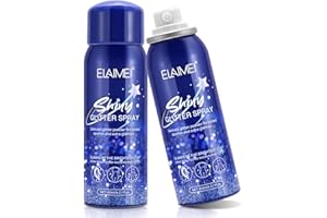 IDUCEN Körperglitzer,Body Glitter Spray, 60ml schnell trockenes wasserdichtes glänzendes Glitzerspray, Für Haut, Gesicht, Haare und Kleidung(2PCS)