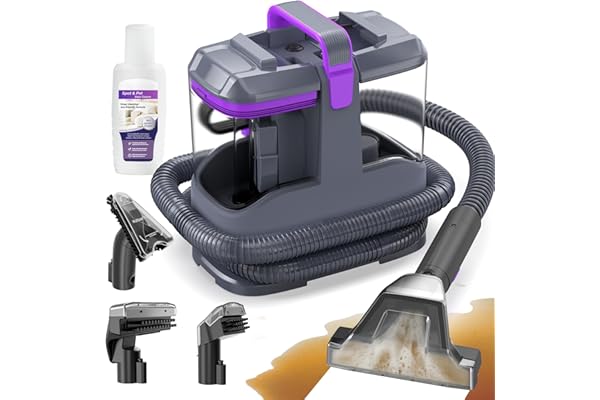 X-cotec Shampouineuse 450W 13kPa, Nettoyeur Canapé Tissu et Tapis, Aspirateur Laveur pour Canapé, Voiture et Matelas, avec 3 Brosses et Double Réservoir Autonettoyant, Portable Léger 2,6kg