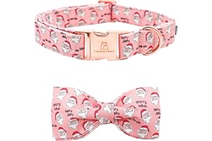 Lionheart glory Weihnachten Hundehalsband, rosa Hundeschleife Halsband Einstellbare weiche Fliege Halsbänder für große Hunde Mädchen oder Junge Halsband Hund Schleife