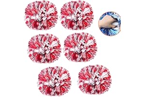 YIPUETERNITY 6pcs Pom Poms Cheerleading, Pompoms Cheerleader, 35cm Metallici PON PON Cheerleader, Cheerleader Pom Poms Pallina con Manico per Sport di Squadra Calcio Ballo Cheering Bambini Adulti