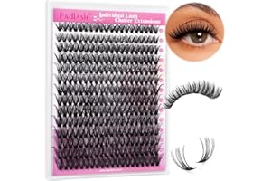 FADLASH Extensión de Pestañas Individuales Cluster 40D 0.07 D Curl 12-18mm Mixed Prefabricadas Ruso Pestañas extensión de pestañas caseras DIY