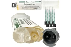Ber-Fix 30 Min Klebstoff in der Spritze – Profi-Reparaturset für Heimwerker – Inklusive 6 Mischdüsen