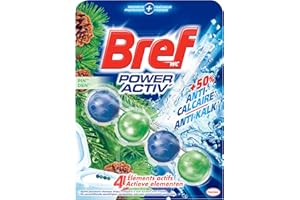 Bref WC Power Activ' Boost Pin – 1 Bloc WC (50g) – Produit Nettoyant WC – Anti calcaire Mousse Nettoyante