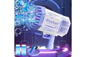 VIGODAY Bubble Machine for Kids,Bubble Gun with Lights,Over 15000 bubbles, Bazooka Bubble Gun Machine for Babies, Adults .Parties,Indoor Outdoor Toys Gift. Bubble Makers Blower for Birthday Wedding