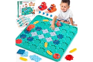 JERRYVON Jouet Enfant 3 Ans Jeux de Société Labyrinthe Jeu de Société Puzzle Enfant 3 Ans Grand Plateau 56x56CM Construction Logiques pour Famille et Multijoueurs avec 206 défis Cadeau Garcon Fille 3 4 5 Ans