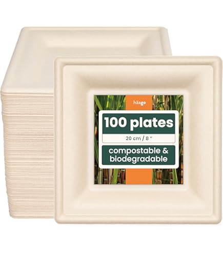 Suikerriet bordjes vierkant wit 16cm 50 stuks