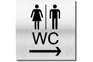 MANSCHIN LASERDESIGN Türschild WC Pfeil rechts Schild UV Druck 12 x 12cm - 3mm Aluverbund - Made in Germany - Art.Nr. 2100