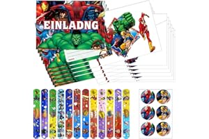 VAVICRAP Einladungskarten Kindergeburtstag Junge 12 Einladung Kindergeburtstag Junge 12 Schnapparmband Kinder Partyeinladungen Jungen Geburtstagseinladungen für Kindergeschenke Geburtstags Party