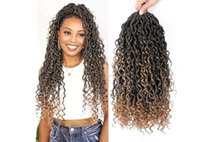 FIRSTCYH HAIR 8 Paquets Fausse Locks Crochet Braids 60.96 cm Crochet Locks 1B/27 Soft Locs Bohemian Crochet Braids Meches 12Supports/Paquet Dreadlocks Extension Naturel (1B/27#)