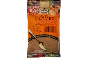 ADELKOS Natco Foods Ground Nutmeg 50g sprinkled over oatmeal and fruit and can be added coffee, hot chocolate, tea, or warm milk 50g (1)