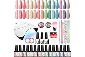 ‎VANREESA VANREESA U V Nail Polish Set, 15 Colours U V Gel Nail Polish Set with 36 W U V Nail Lamp, Shellac Nail Polish Set, Gel Nails Starter Set, Gel Nails DIY Set, Gift for Women