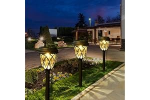 Anordsem Solar Lights Outdoor Garden-6 PCS Solar Garden Lights Waterproof Solar Powered Lights Garden Landscape Solar Lamps for Driveway, Garden Path, Patio, Flower Border,Yard