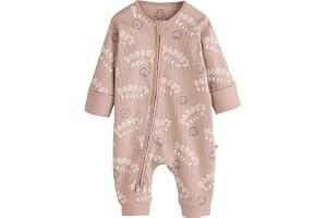 NEXT Nyfödda unisex Fotlös babypyjamas med tvåvägsdragkedja