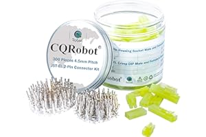CQRobot JST EL 4,5 mm Tonhöhe 2-Polige JST IC Männlich Stecker und Weiblich Steckdose Gehäuse, Männlich/Weiblich T-Crimp-Klemme Bausatz. 50 Sätze/300 Teile JST Steckverbinder Adapterkabelbaugruppe.