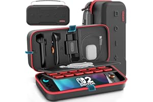 OIVO Étui de Transport pour Nintendo Switch 2025, Pochette de Transport de Voyage Portable Switch 2 Adapté au Joy-Con 2 et Adaptateur, Sac de Protection à Coque Rigide avec 24 Emplacements de Jeu