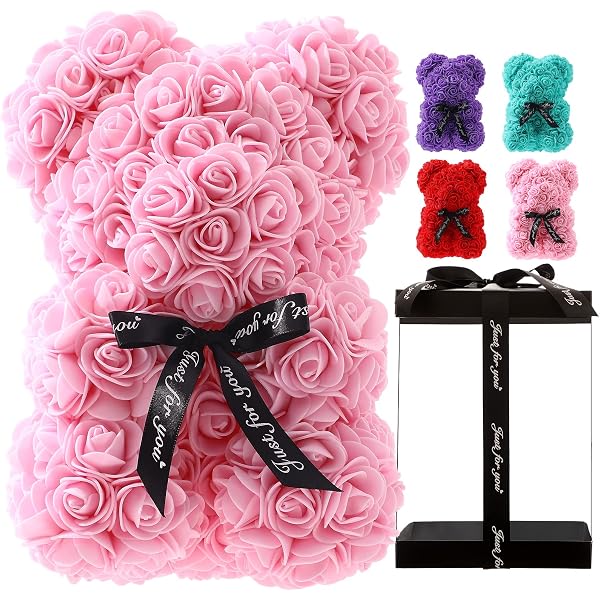 Buy Rose Bear Rose Teddy Bear Pure Handmade Artificial Rose Flower