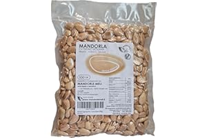 MANDORLE MELI Mandorle Sgusciate Pelate Tostate e Salate Siciliane - Frutta Secca Fonte di Vitamine e Fibre - Senza Glutine (500g)