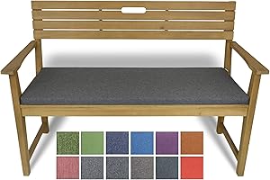 ‎ROLLMAYER Rollmayer Bankkissen Bankauflage Sitzkissen Bankpolster Auflage für Bänke in Haus und Garten Kollektion Melange, 1 Stück (Grau 68, 120x40x4cm)