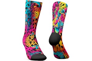Jungle Socks Chaussettes de sport longues colorées et amusantes pour hommes et femmes, pour le CrossFit, le cyclisme, la course à pied, le VTT. Conçu en Europe.
