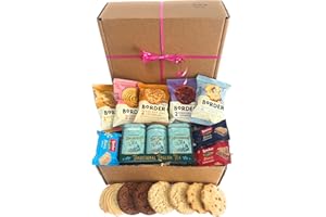 AST GIFTS Tea Gift Set Hamper with Border Biscuits, Wafers with Afternoon, Breakfast and Earl Grey Loose Tea for Tea Lovers Mini English Tea Tins