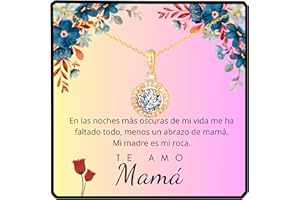Only faith Collar Regalo para Mamá Chapado en Oro 14K con caja de regalo y mensaje especial Dia de la Madre Cumpleaños de Mamá