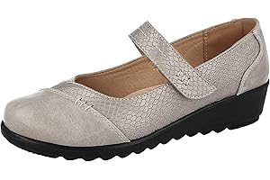 YINKA SHOES Ladies Black PU Faux Leather Slip On Loafers Mary Jane Low Wedge Heel Office Work School Shoes Size 3-8