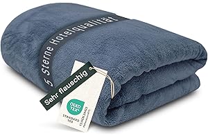 ‎ZOLLNER ZOLLNER Kuscheldecke flauschig in 150x200 cm - super kuschelige und warme Sofadecke - waschbar bis 95°C - atmungsaktive Mikrofaser in blau - Hotelwäschequalität - Oeko Tex® Zertifiziert