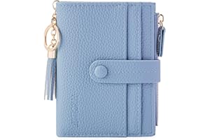 HKCLUF Portafoglio da donna compatto, in pelle, con scomparto per monete, blocco RFID e molti altri scomparti, Moderno