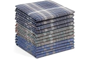 Ohuhu Fazzoletti per Uomo, 12 Pezzi Fazzoletti in Tessuto da Uomo, 100% Cotone Set di Fazzoletti Classici da Taschino, Regalo per Uomo la Festa del Papà