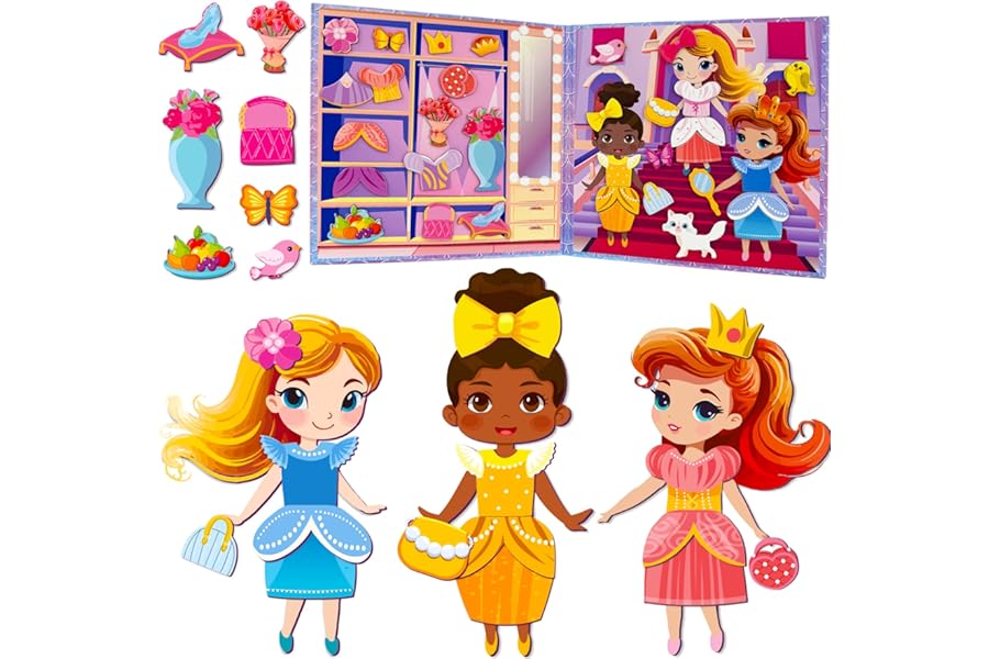 QUOKKA Magnetic Puzzle for 2 3 Year Olds - Travel Toys for Toddlers on Plane Car Ride - Princess Dress-Up Doll Game For Kids - Fun Travel Game for Kids - Gift for Boys and Girls Ages 3 4 5