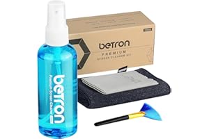 Betron Screen Cleaner Spray for TV, Laptop, Macbook, Computer, Monitor, Mobile Phone Cleaning Kit including Brush and Microfibre Cleaning Cloth, 100ml