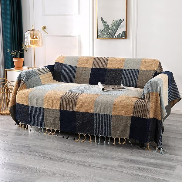 Boho Throw Blanket,Blue Blankets for 2 3 Seater Sofas Double Bed Armchair  Couch,Weighted Soft Furniture Throws for Summer,Tassels Chenille Throws and  Blankets for Bohemian Decor(220 * 260cm) : Amazon.co.uk: Home u0026 Kitchen