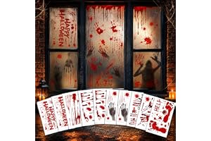 95 stycken halloween blodiga fönster handavtryck fotspår fönsterbilder