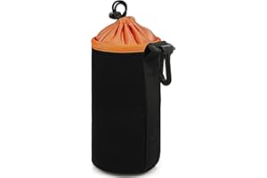 MyGadget Objektivtasche Neopren [L] mit Fleece Fütterung - Objektivbeutel Schutztasche wasserabweisend für Kamera Objektive z.B. Canon, Sony - Schwarz