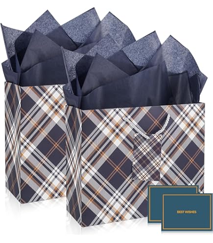 IYFFDFE-Umoofine Large Navy Blue Gift Bag 12 Pack, 15.7x5.9x12 Inches