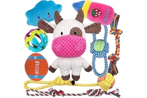 Sundrawy Juguetes para Perros Pequeños, Juguete De Peluche para Cachorros, Pelotas De Juego Interactivas, Cuerdas para Masticar Y DenticiÓN, SelecciÓN De Juguetes para Mascotas, Paquetes De Regalo