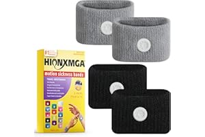 HIONXMGA Bandes contre le mal des transports/bracelet d'acupression pour les nausées, bracelets contre le mal de mer pour le soulagement naturel des nausées matinales, des vertiges, de l'anxiété Voiture