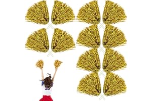 Leikurvo 12 pompones de animadora, pompones deportivos, pompones de animadora, pompones para eventos deportivos, juegos de pelota, bailes, fiestas de carnaval (6 colores)